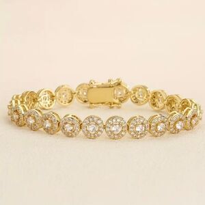 OVAL DIAMOND TENNIS Gold BRACELET